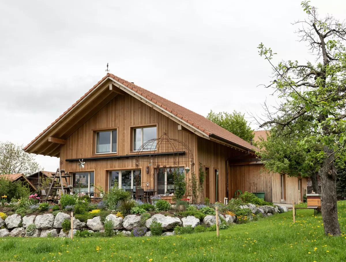 Neubau Stöckli aus Truberholzelemente in Gysestein