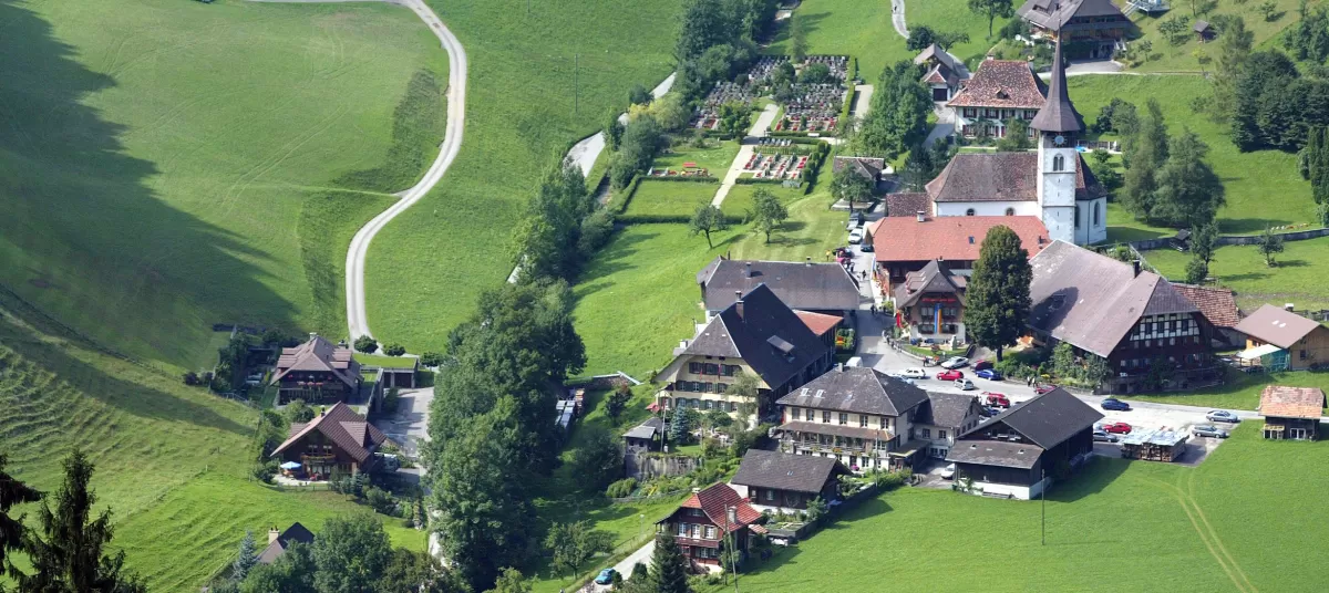 Dorf Trub im Sommer